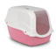 High-quality pink litter box with top cover and carbon filter for enhanced privacy and cleanliness.