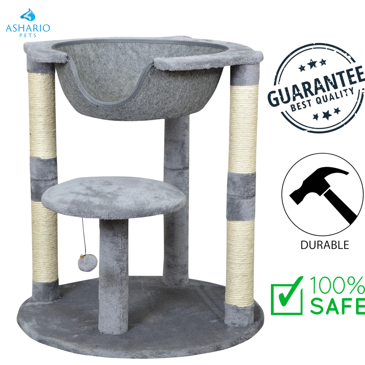 BuD'z - 2 Level Cat Tree With Suspended Bed — main