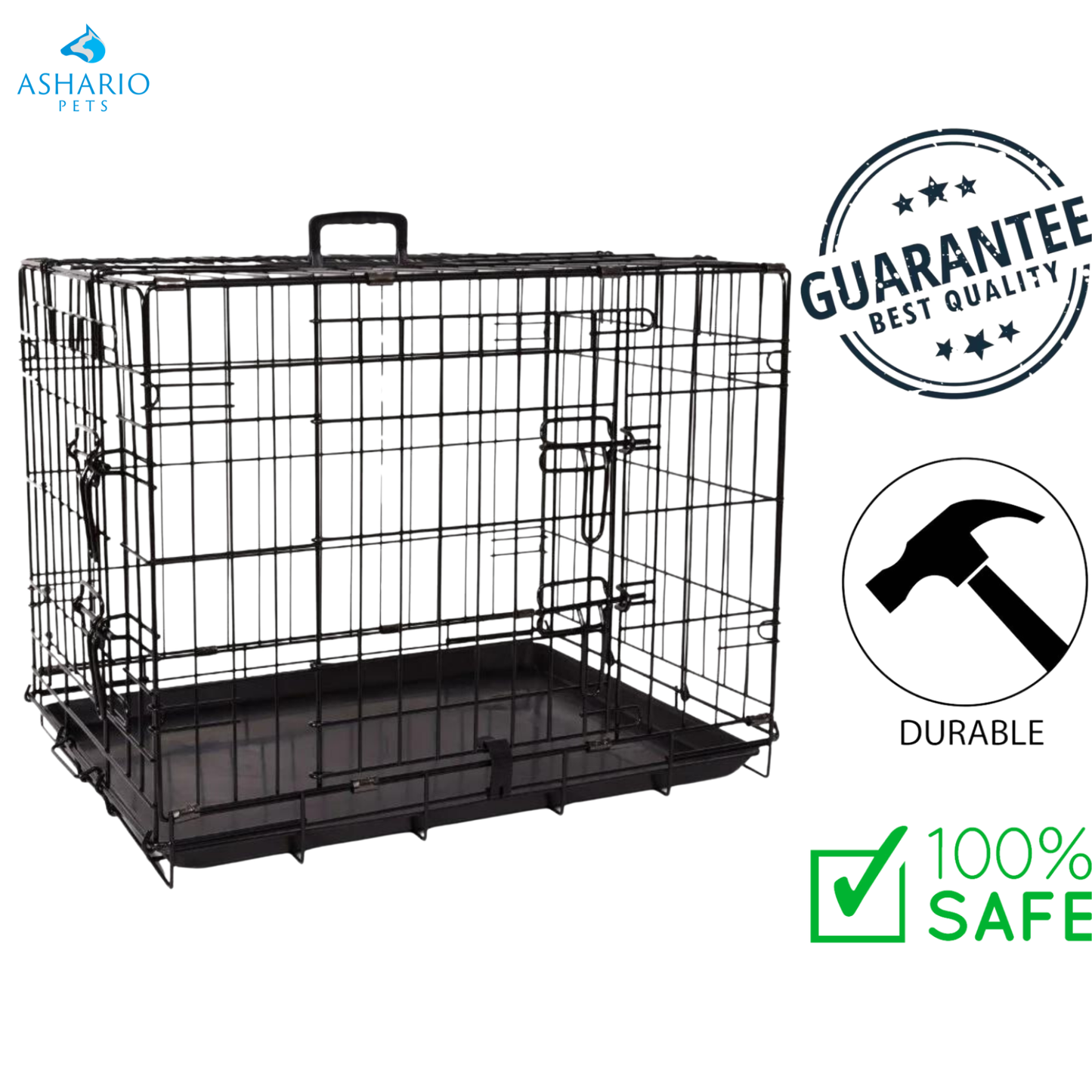 BuD'z - Deluxe Foldable Double Door Dog Crate — main