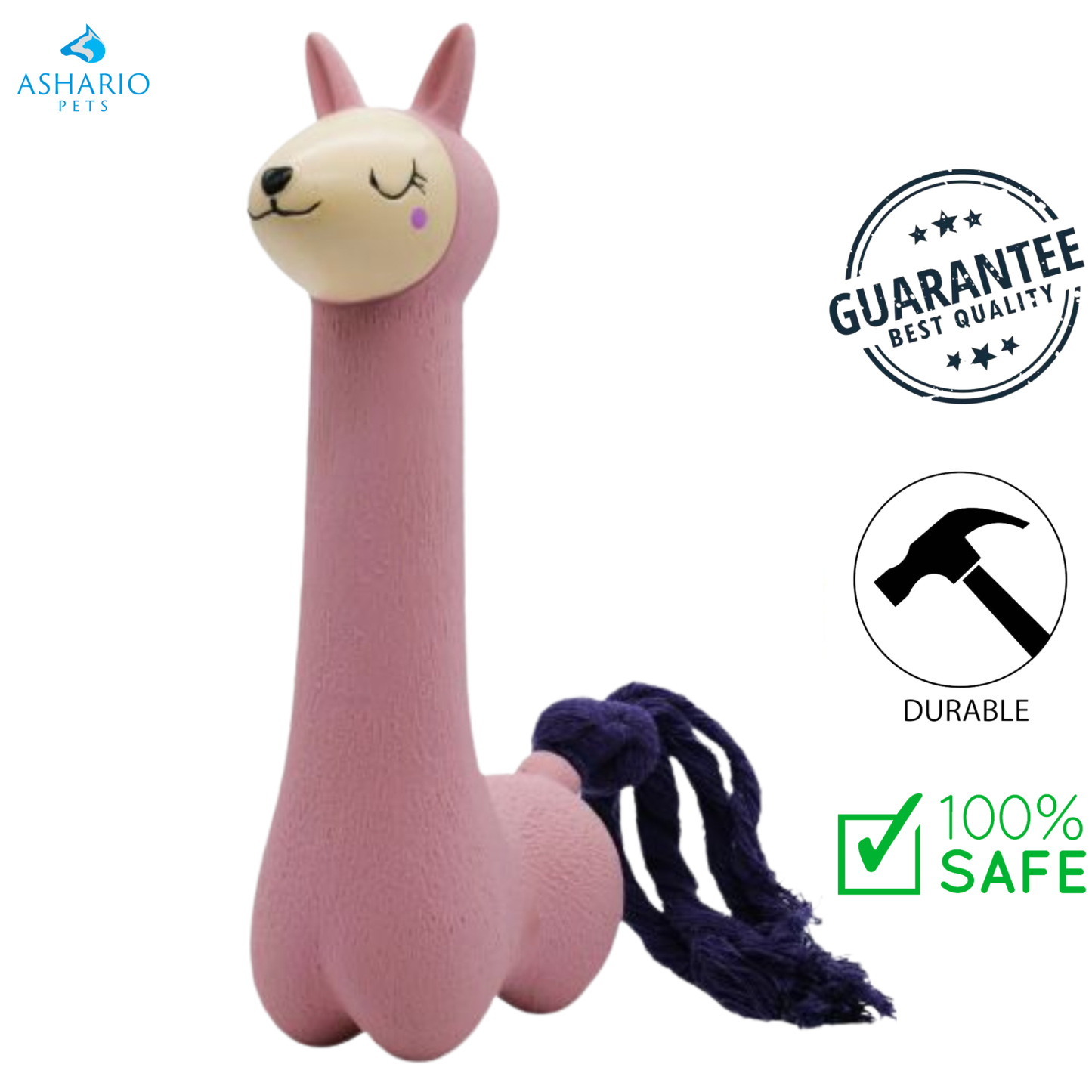 BuD'z - Latex Squeaker Lama With Tail Dog Toy — view 3