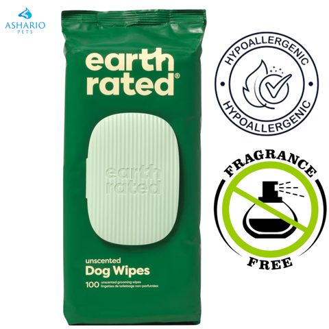 Lingettes compostables non parfumées pour animaux de compagnie Earth Rated - Paquet de 100