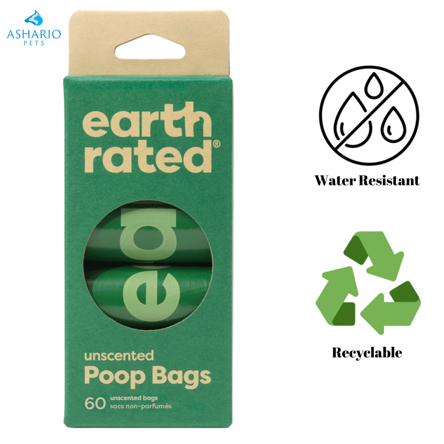 Earth Rated - Sacs à déjections non parfumés - Paquet de 120