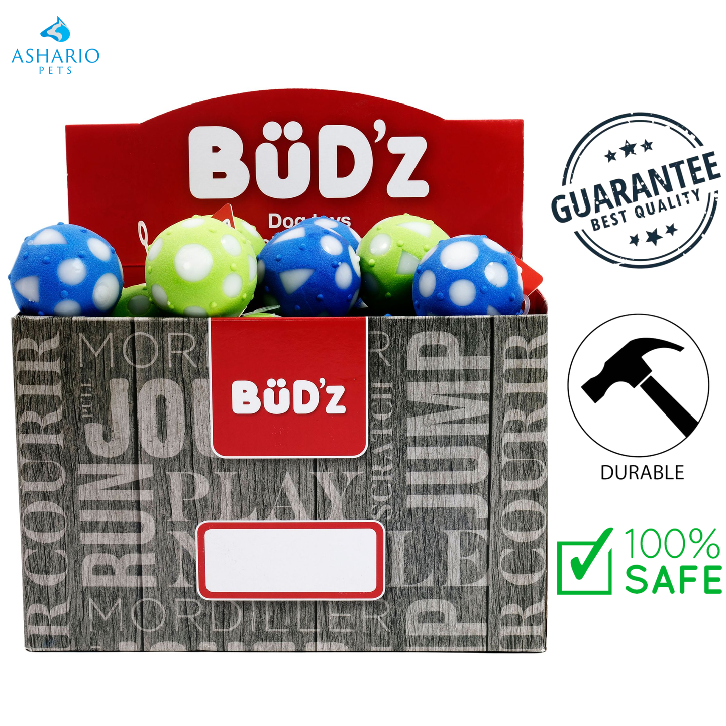 BuD'z - Small Rubber Full Ball Dog Toy — main