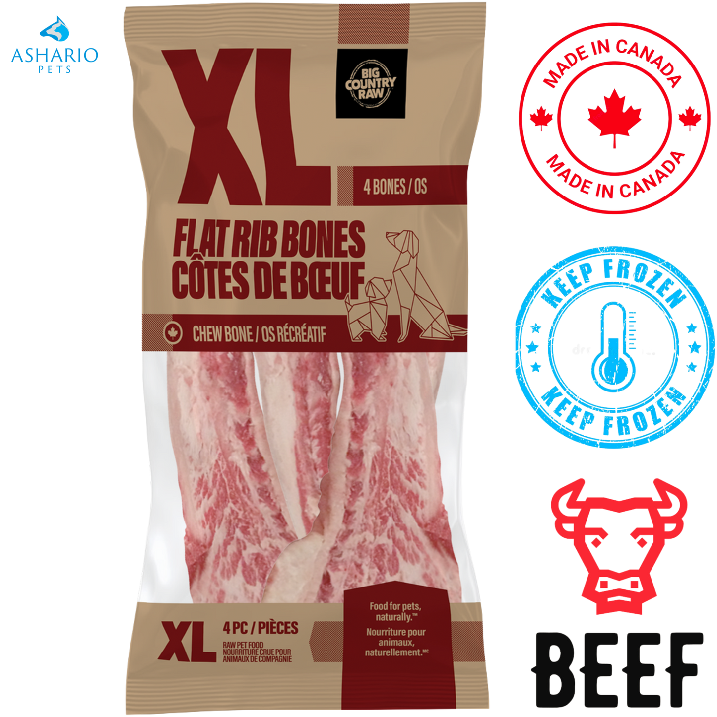 Big Country Raw - Bag Of Flat Rib Bone Dog Treats