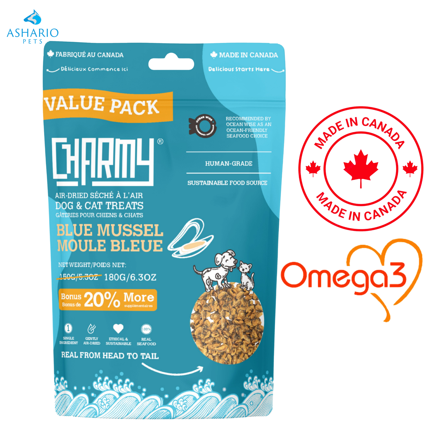 Charmy - Blue Mussels Value Pack Air Dried Dog Treats