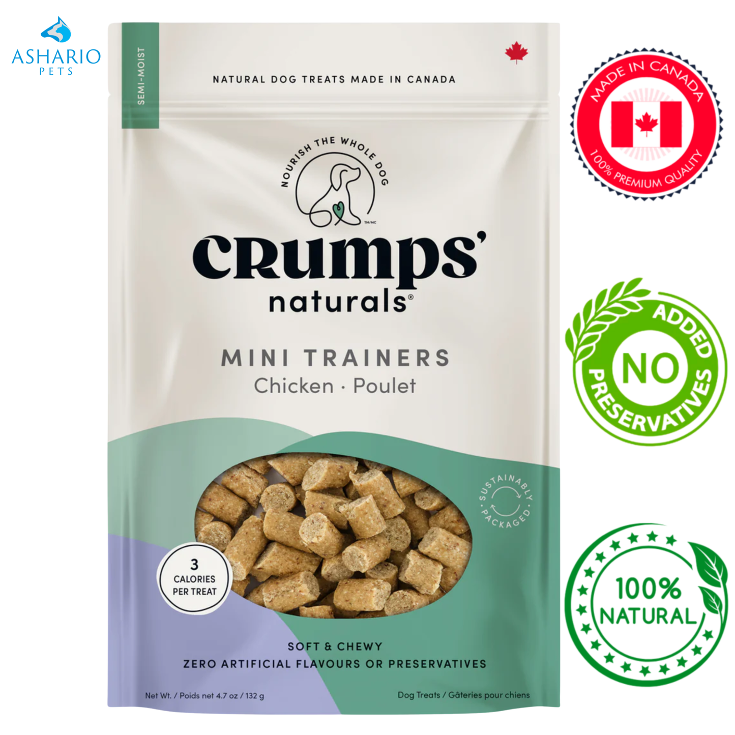 Crumps' Natural - Semi Moist Mini Trainers Chicken Dog Treats — main