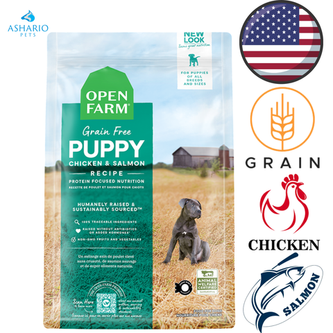 Open Farm - Croquettes pour chiots aux céréales anciennes, poulet et saumon - 1,8 kg