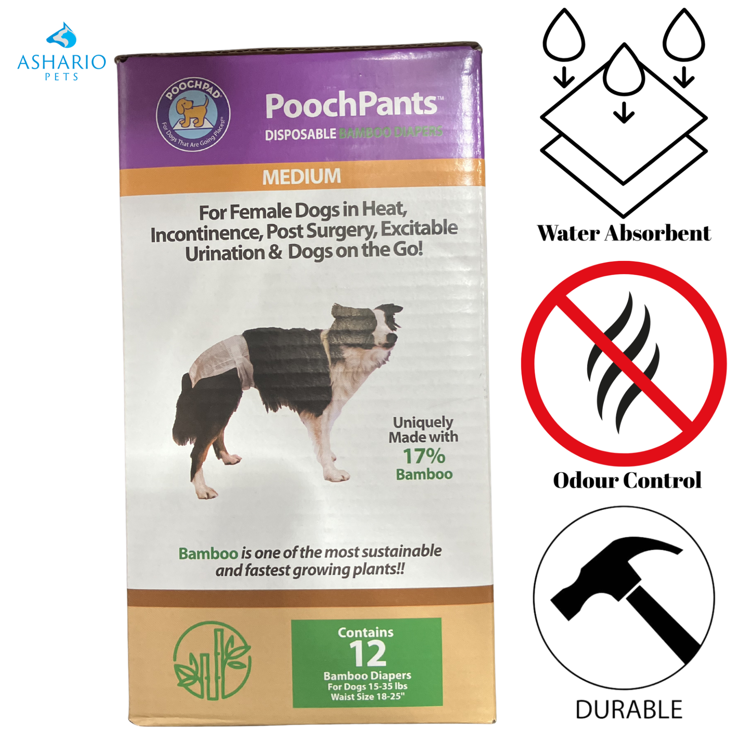 PoochPants - Sustainable Bamboo Disposable Dog Diapers — view 3
