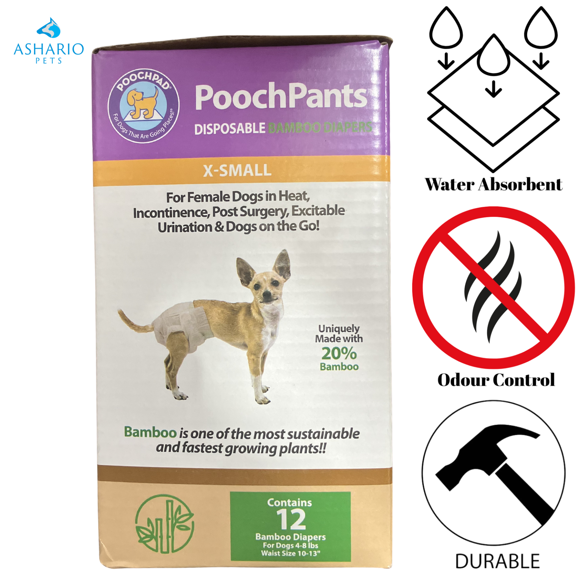 PoochPants - Sustainable Bamboo Disposable Dog Diapers — main