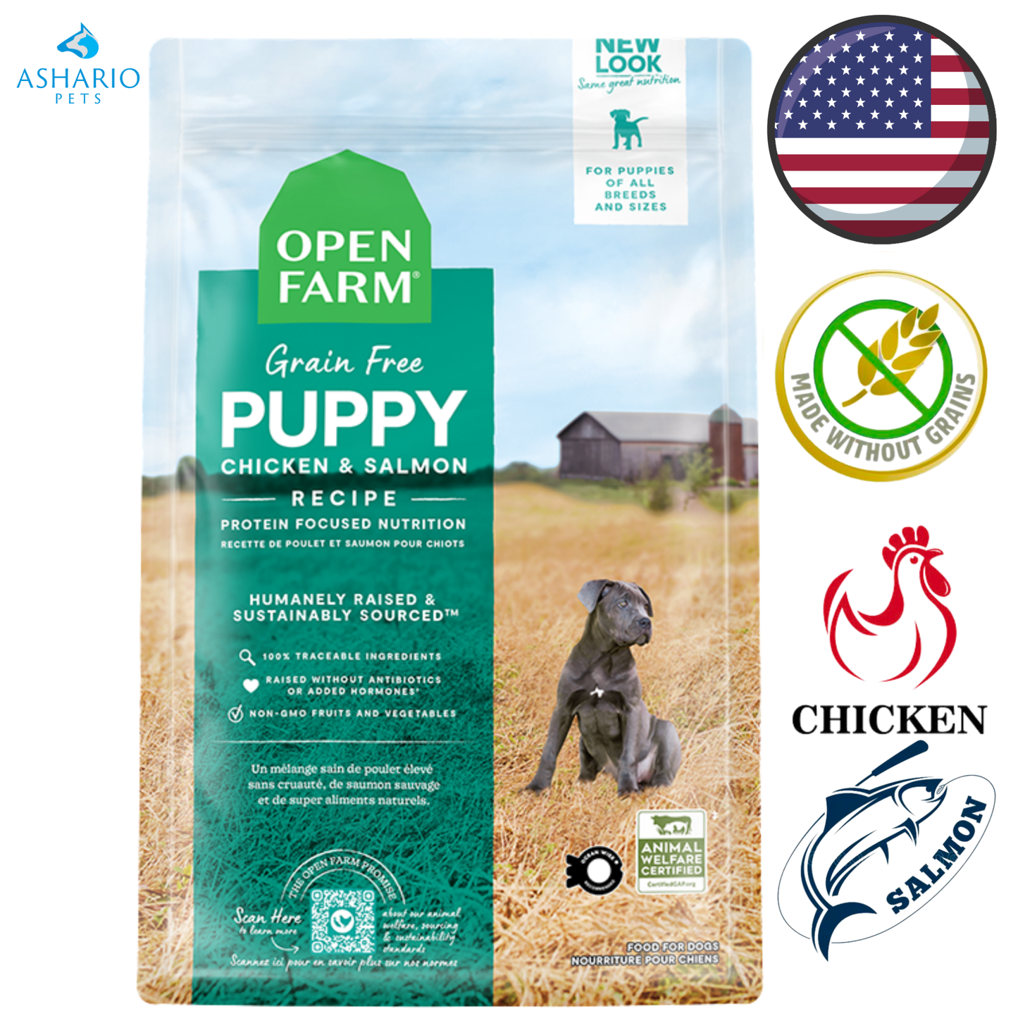 Open Farm - Grain Free Chicken & Salmon Puppy Dry Dog Food