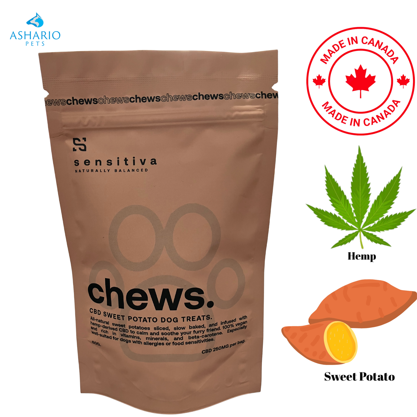Sensitiva - Chews Sweet Potato + CBD Dog Treats