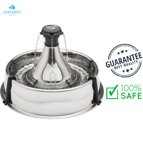 PetSafe - Stainless Steel 360 Dog Water Fountain