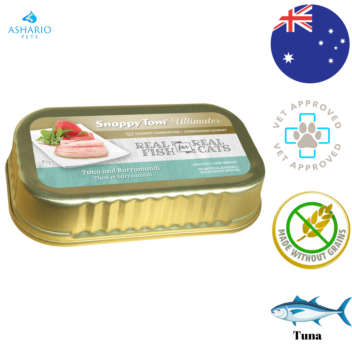 Snappy Tom - Ultimates Tuna & Barramundi Canned Cat Food