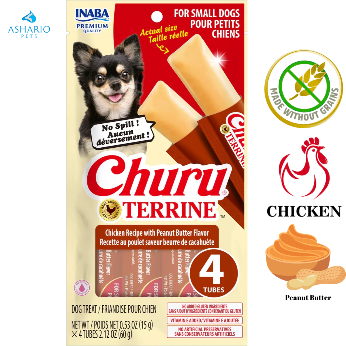 Inaba - Churu Terrine Chicken & Peanut Butter Recipe Small Breed Dog Treats