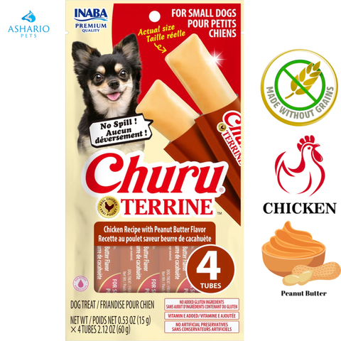 Inaba - Churu Terrine Chicken & Peanut Butter Recipe Small Breed Dog Treats