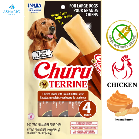 Inaba - Churu Terrine Chicken & Peanut Butter Recipe Large Breed Dog Treats