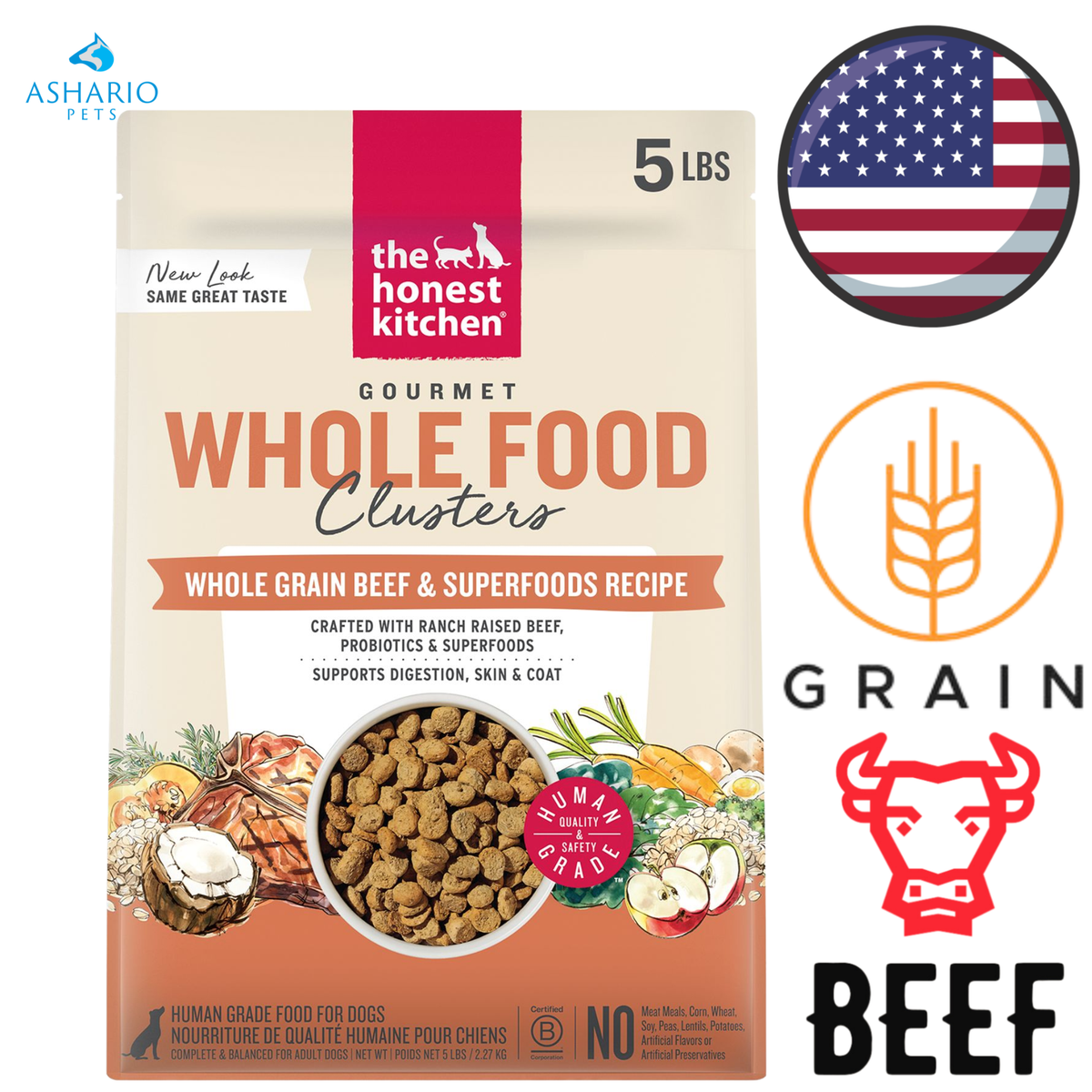 The Honest Kitchen - Whole Grain Whole Food Clusters Beef & Oat Dog Food