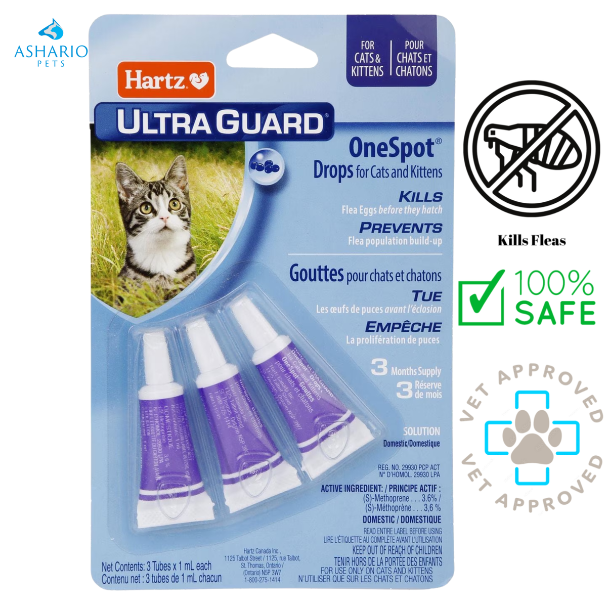 Hartz - Ultra Guard Onespot Flea Drops For Cats