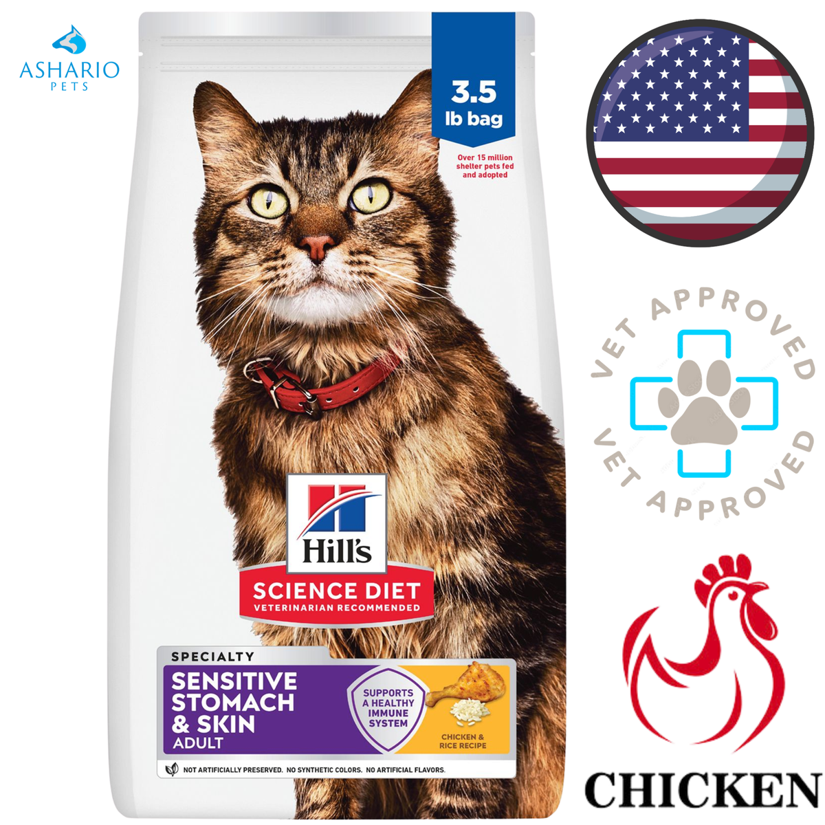 Hill's Science Diet - Sensitive Stomach & Skin Chicken Dry Cat Food