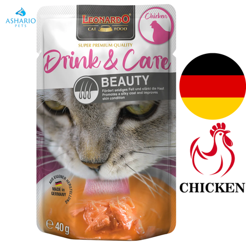 Leonardo - Drink & Care Beauty Chicken Wet Cat Food Pouch