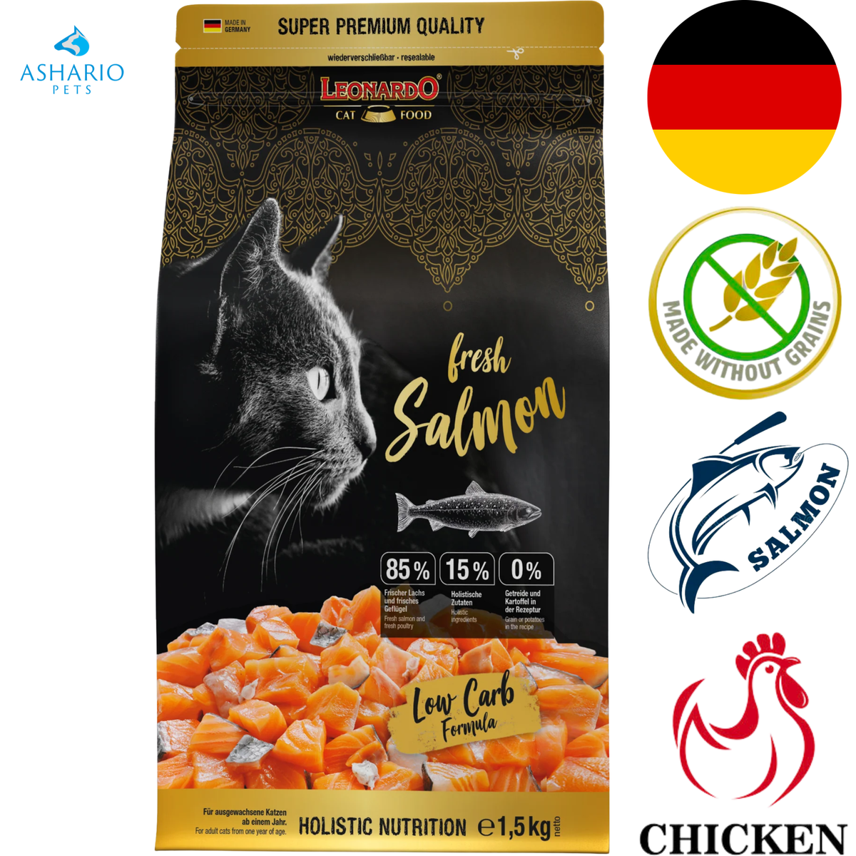 Leonardo - Fresh Salmon & Poultry Dry Cat Food
