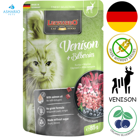 Leonardo - Finest Selection Venison & Blueberry Wet Cat Food Pouch