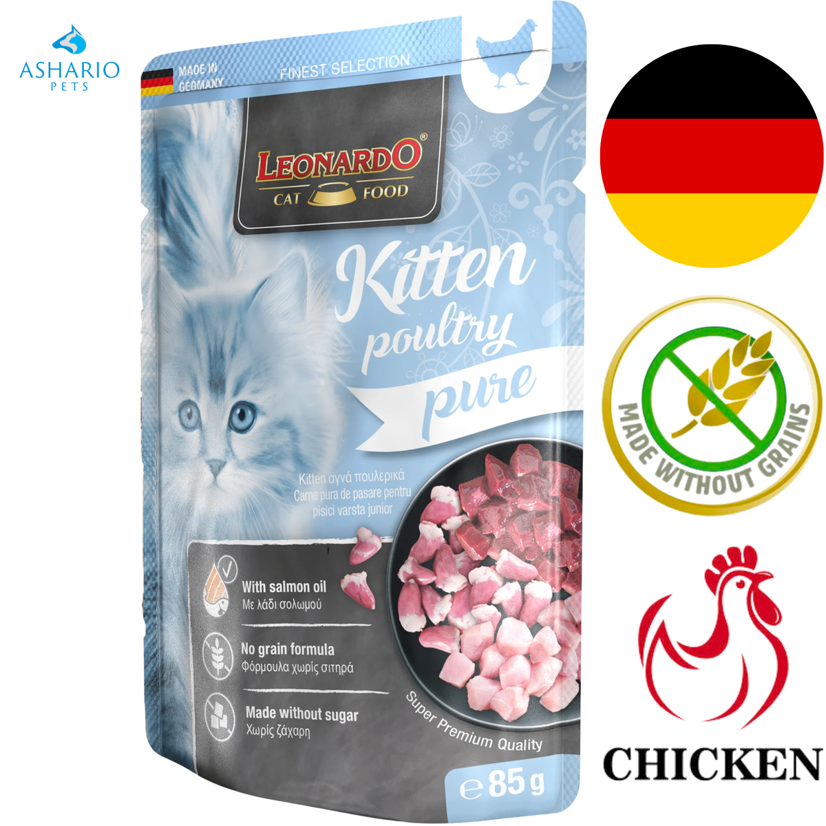 Leonardo - Finest Selection Poultry Kitten Wet Cat Food Pouch