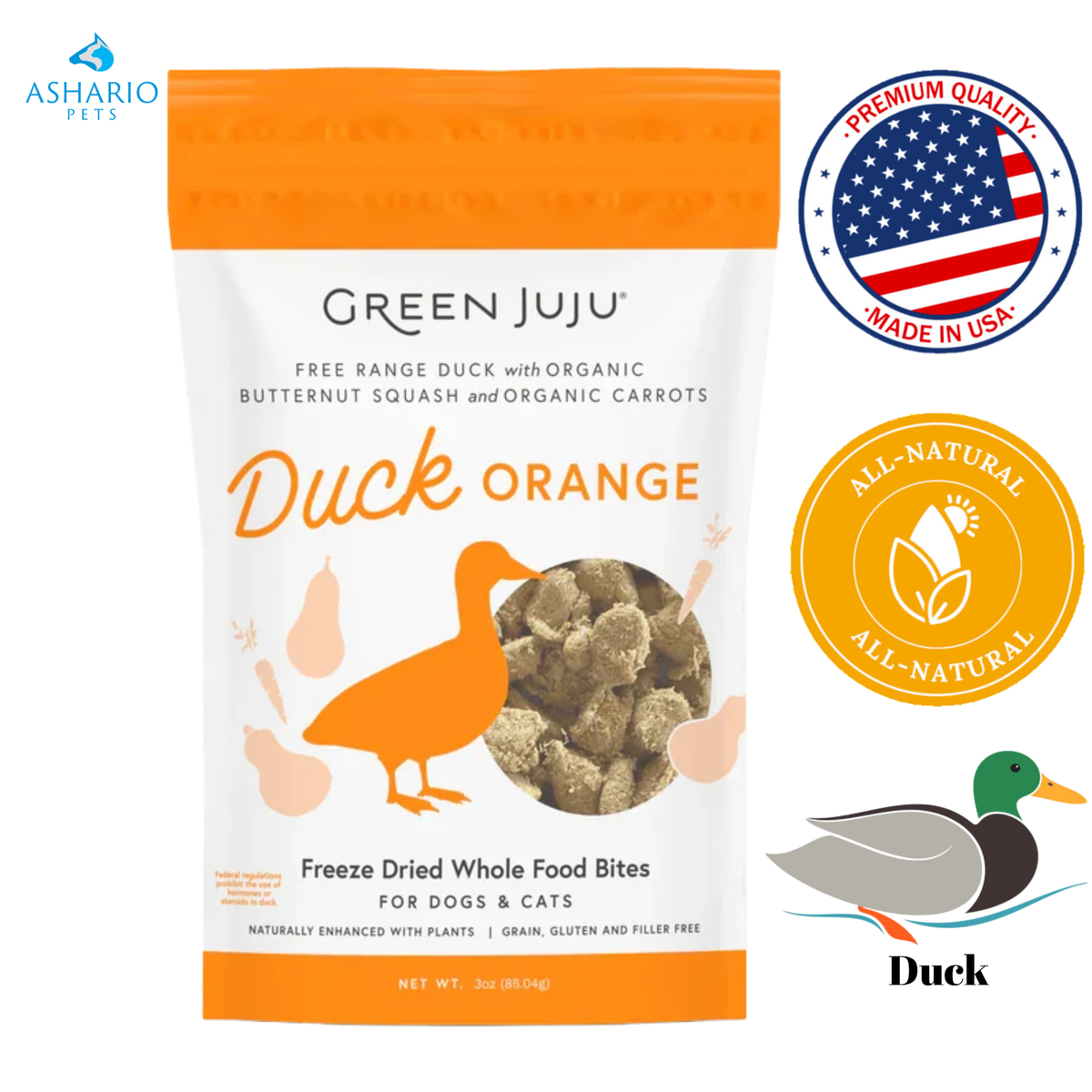 Green Juju - Duck Orange Freeze Dried Whole Food Bites