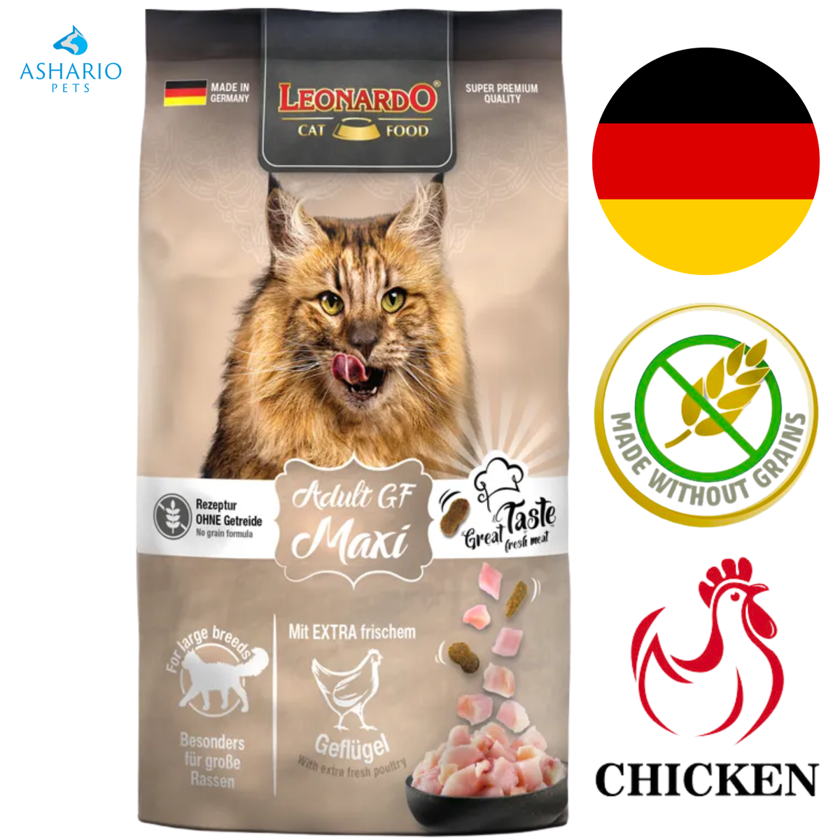 Leonardo - Adult Grain Free Maxi Chicken Dry Cat Food