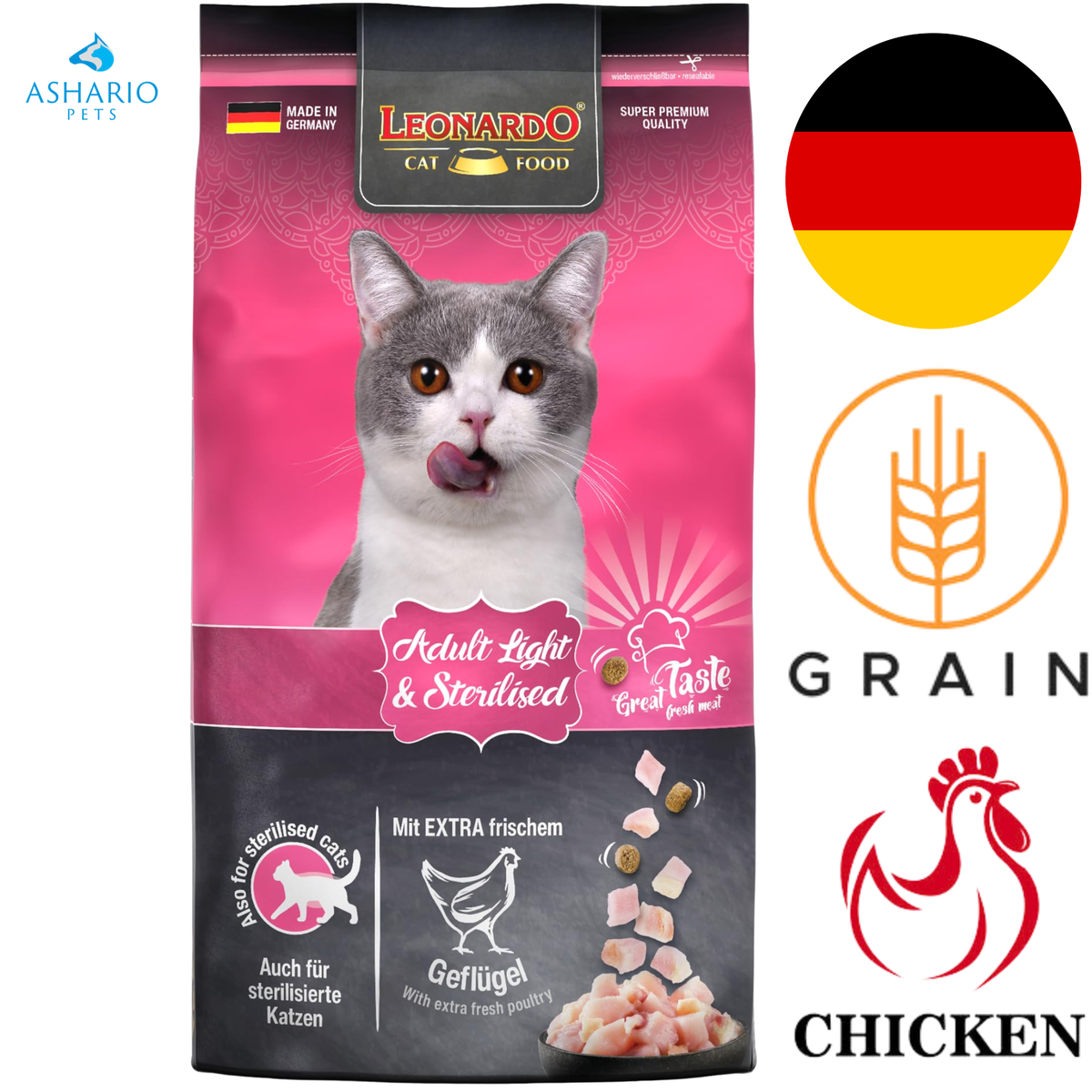 Leonardo - Adult Light & Sterilized Chicken Dry Cat Food