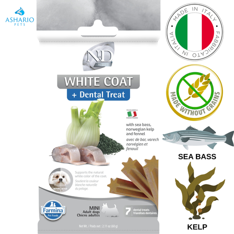 Farmina - White Coat Sea Bass & Kelp Adult Mini Dental Dog Treats