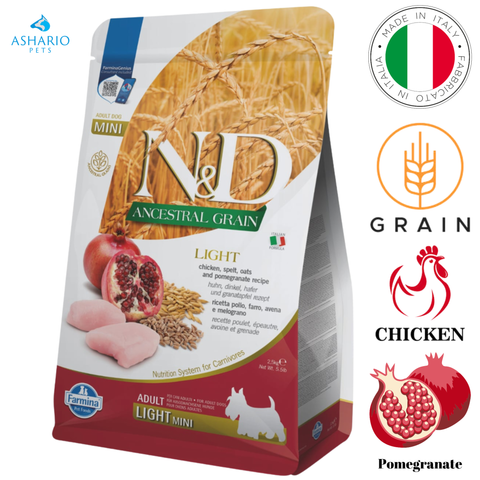 Farmina - Ancestral Grain Chicken & Pomegranate Light Adult Mini Dry Dog Food