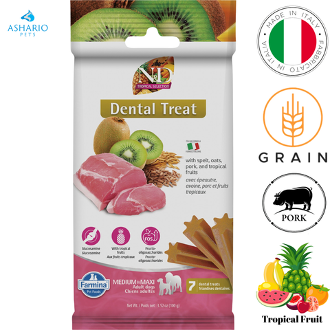 Farmina - Tropical Selection Pork & Tropical Fruits Medium & Maxi Dental Dog Treats