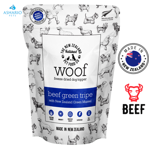 NZPF Woof - Beef Green Tripe With Green Lipped Mussels Freeze Dried Dog Treats