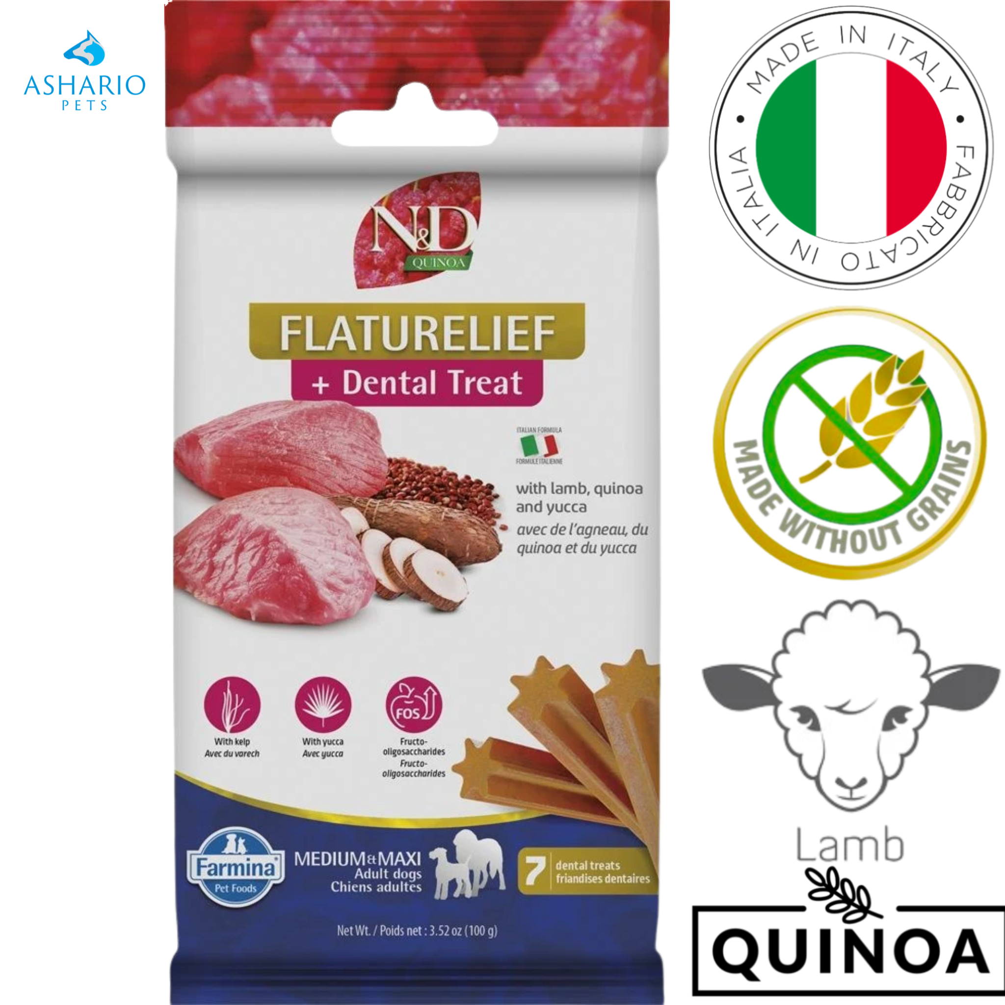 Farmina - FlatureLief Lamb & Quinoa Medium & Maxi Dental Dog Treats — main