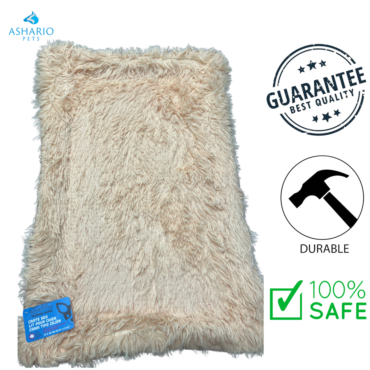 Riley & Rex - Removable Stuffing Non-Slip Flat Bed - 29 Inch