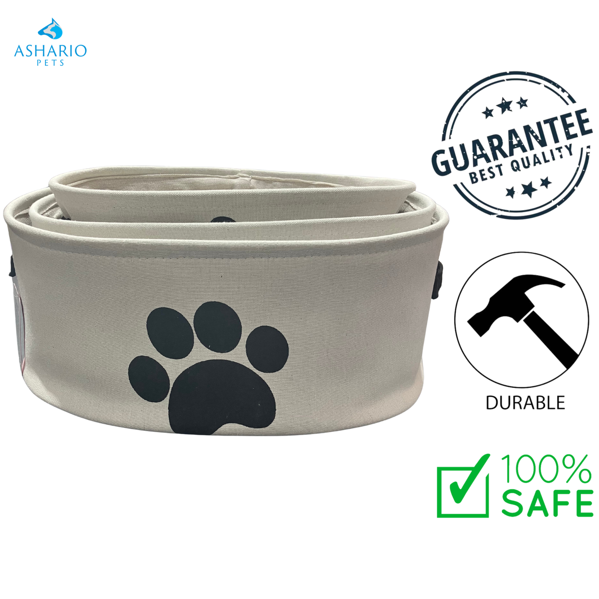 Riley & Rex - Oval Paw Patch Storage Basket Set