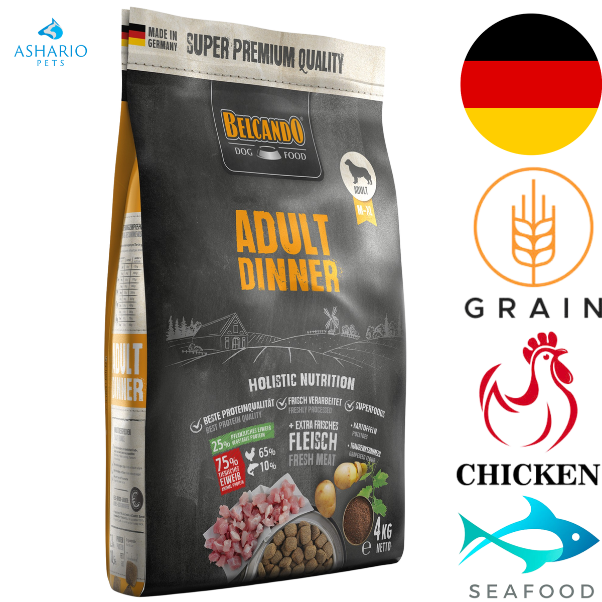Belcando - Adult Dinner Chicken & Fish Dry Dog Food