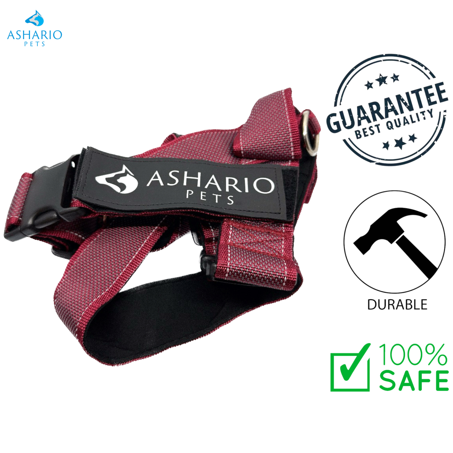 Ashario Pets - Harnais réfléchissant léger pour l'été « BreezyVest » - XL