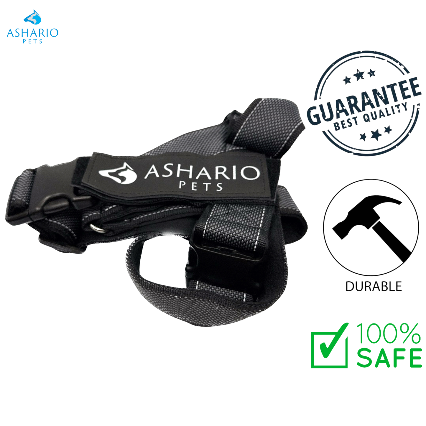 Ashario Pets - Harnais réfléchissant léger pour l'été « BreezyVest » - M