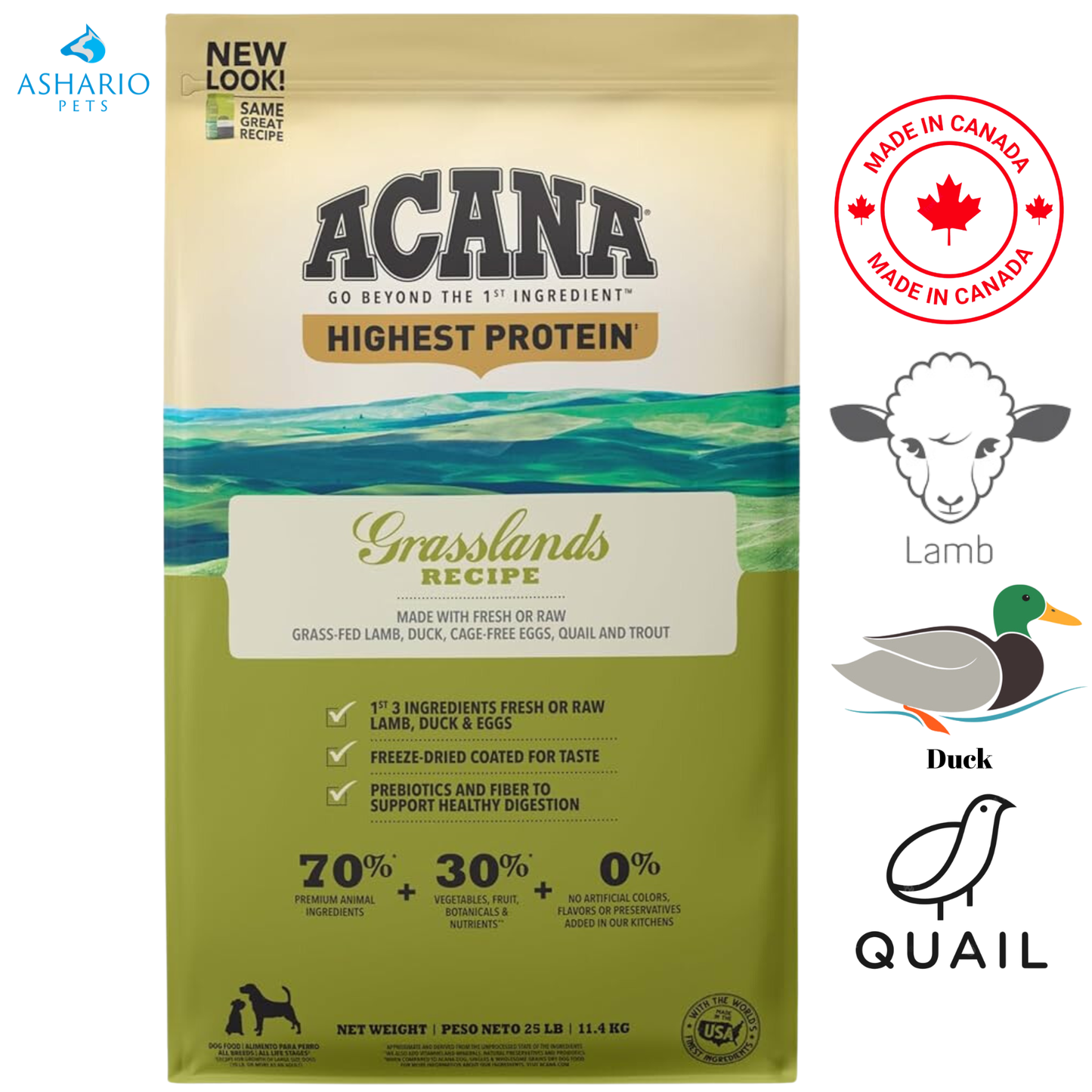 Acana - Grasslands Adult Dry Dog Food