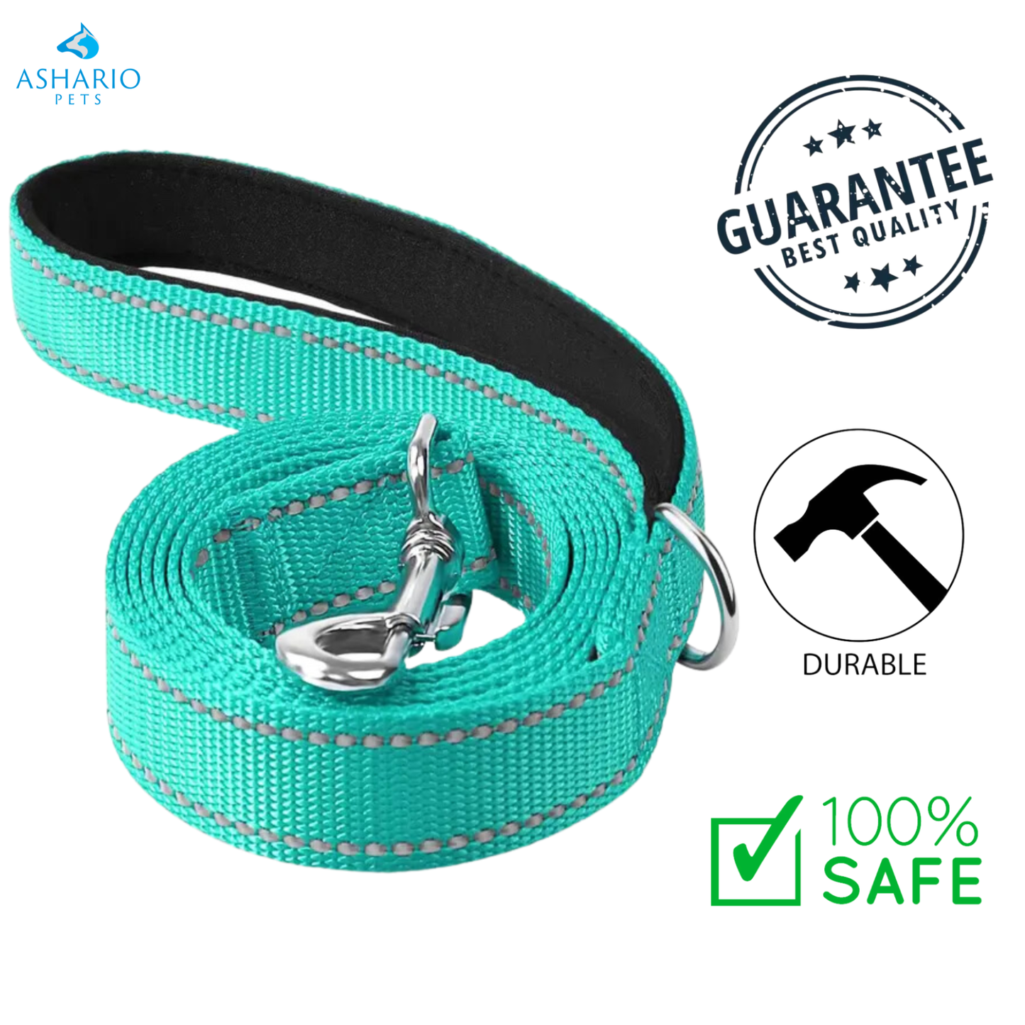 Ashario Pets - Reflective Comfort Dog Leash