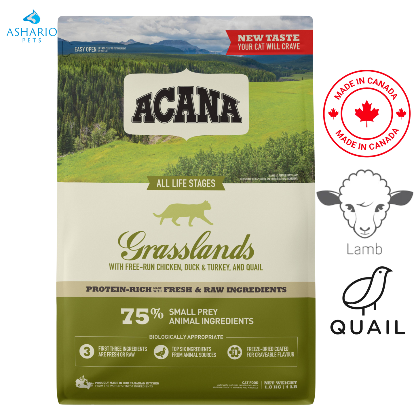 Acana - 草原干猫粮 - 4磅