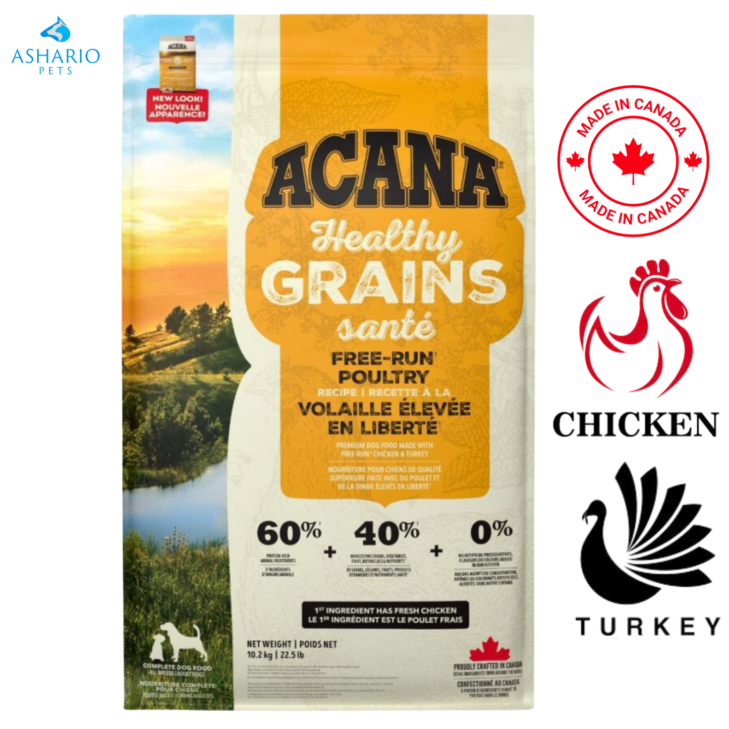 Acana - Healthy Grains Free-Run Poultry Dry Dog Food