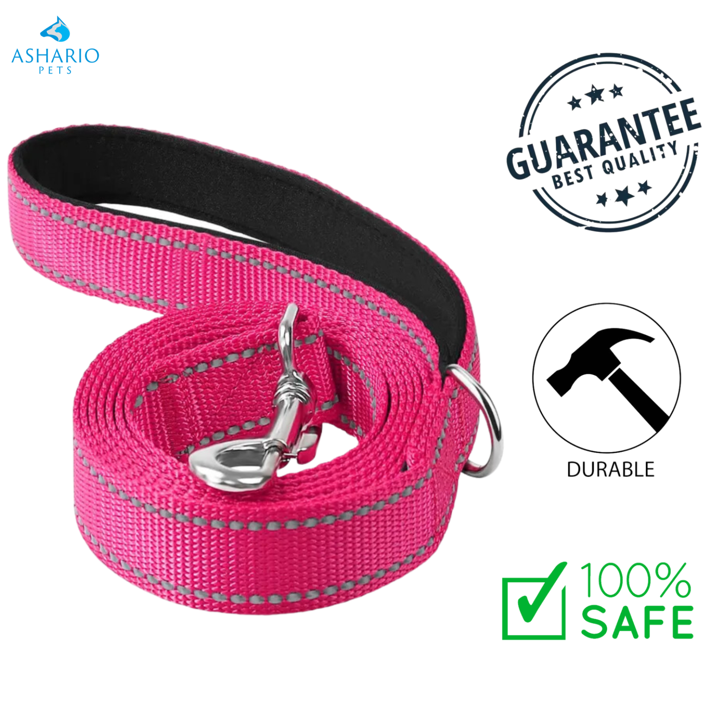 Ashario Pets - Reflective Comfort Dog Leash