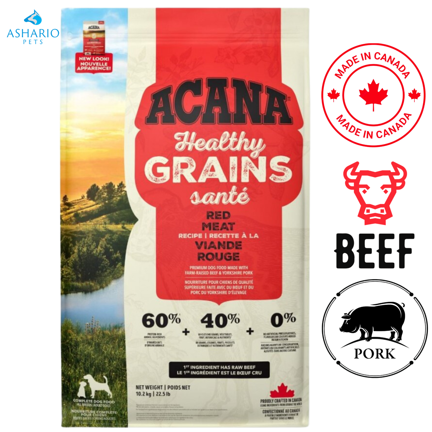 Acana - 健康谷物牧场红肉干狗粮