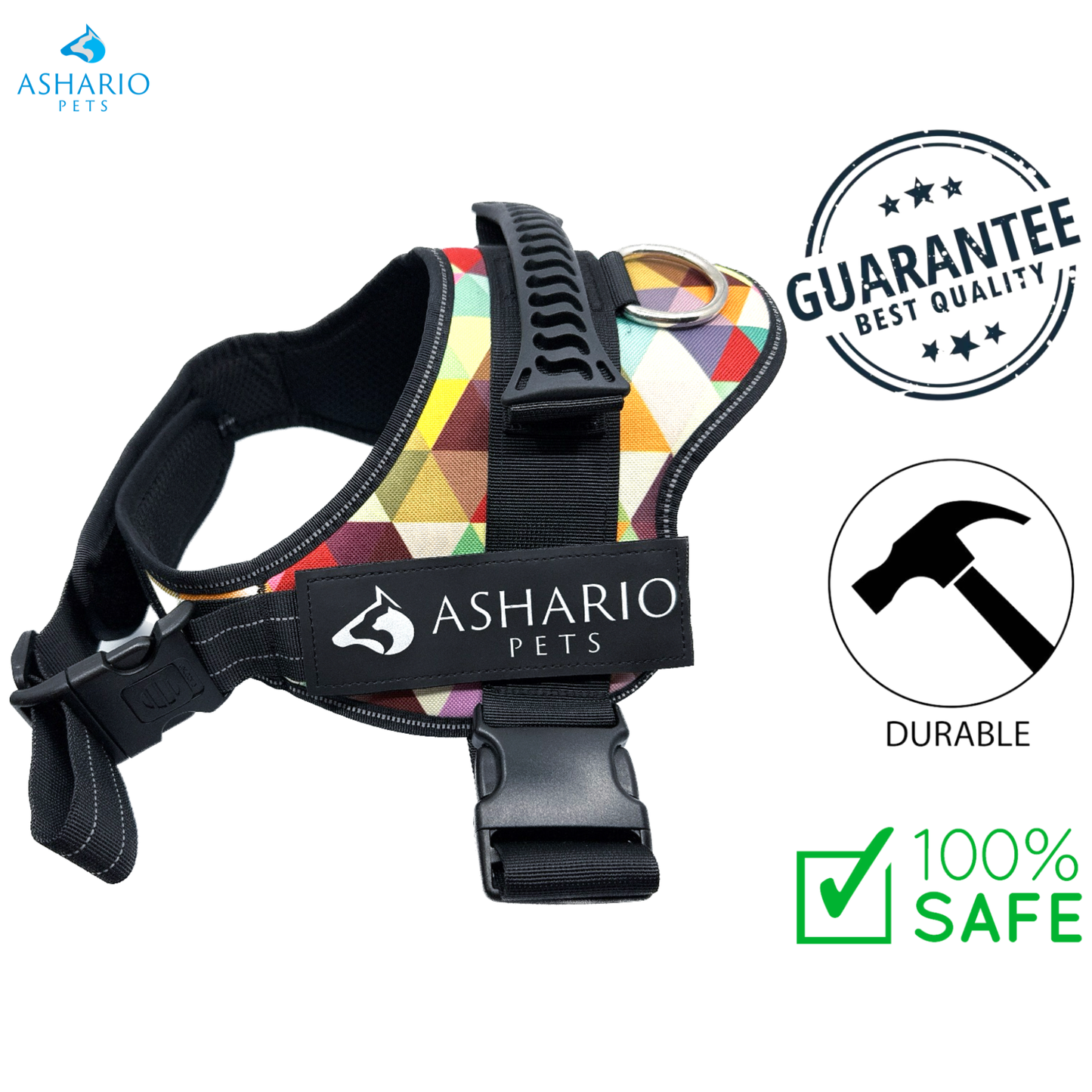 Harnais réfléchissant anti-traction « TactiHarness » d'Ashario Pets - S