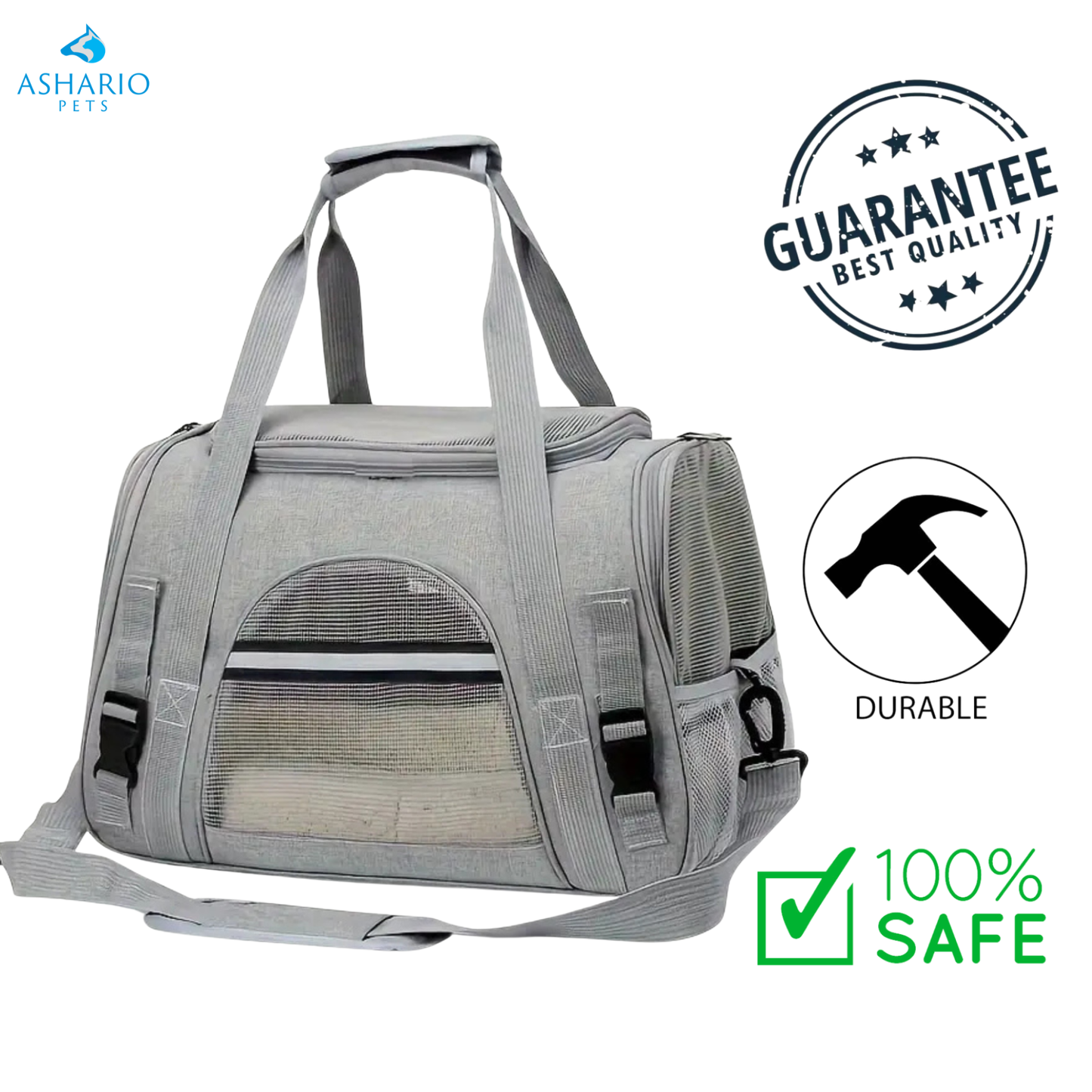 Ashario Pets - Ultra Comfort Portable Pet Travel Carrier Bag