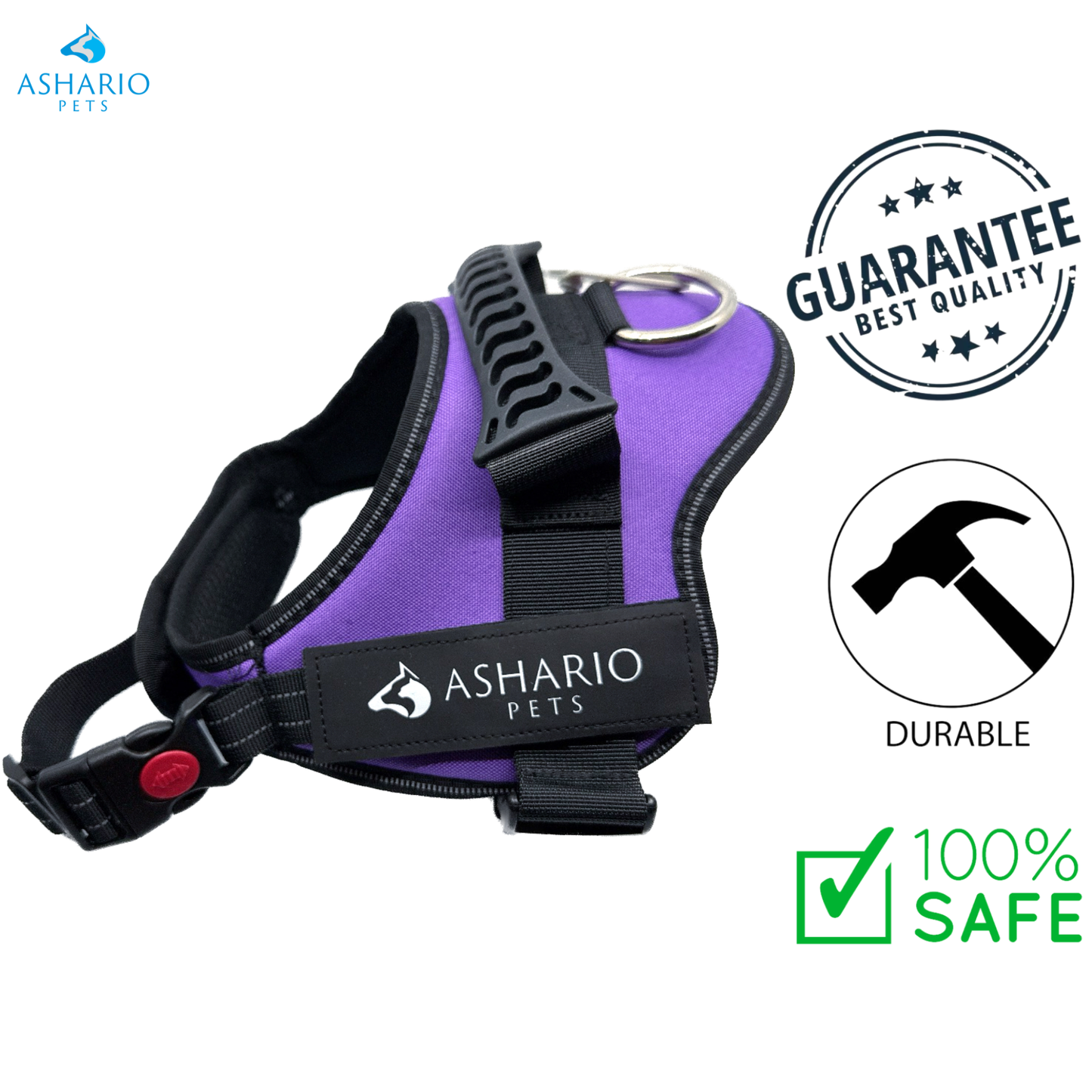 Harnais réfléchissant anti-traction « TactiHarness » Ashario Pets M
