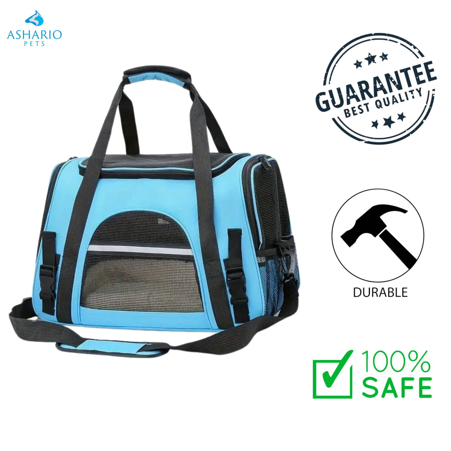Ashario Pets - Ultra Comfort Portable Pet Travel Carrier Bag